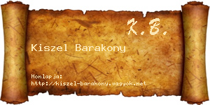Kiszel Barakony névjegykártya